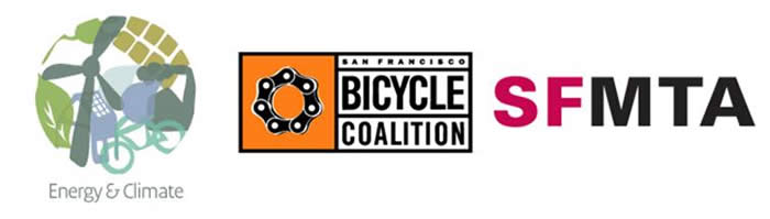 Co-sponsor logos: Energy & Climate, San Francisco Bicycle Coalition, SFMTA