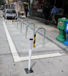On street bicycle corral